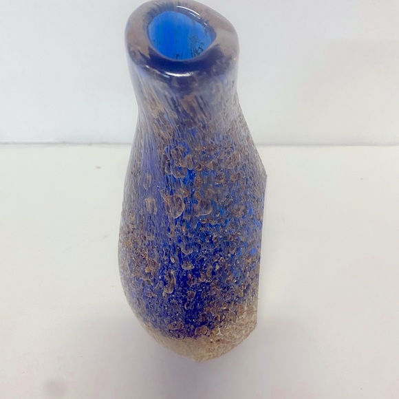 Rare  Vintage Italian Murano Mandruzatto Sommerso. Clear Textured Vase - Picture 4 of 10